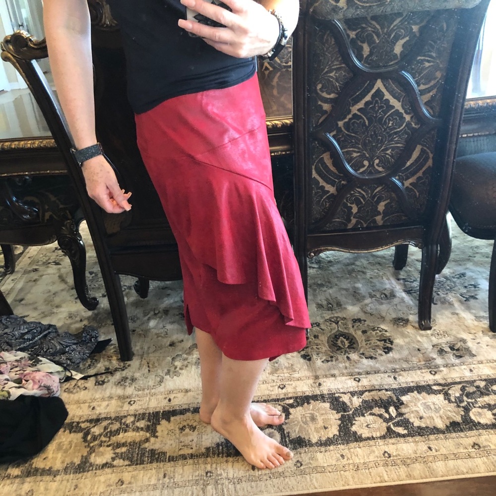 Athena Marie red tiered skirt